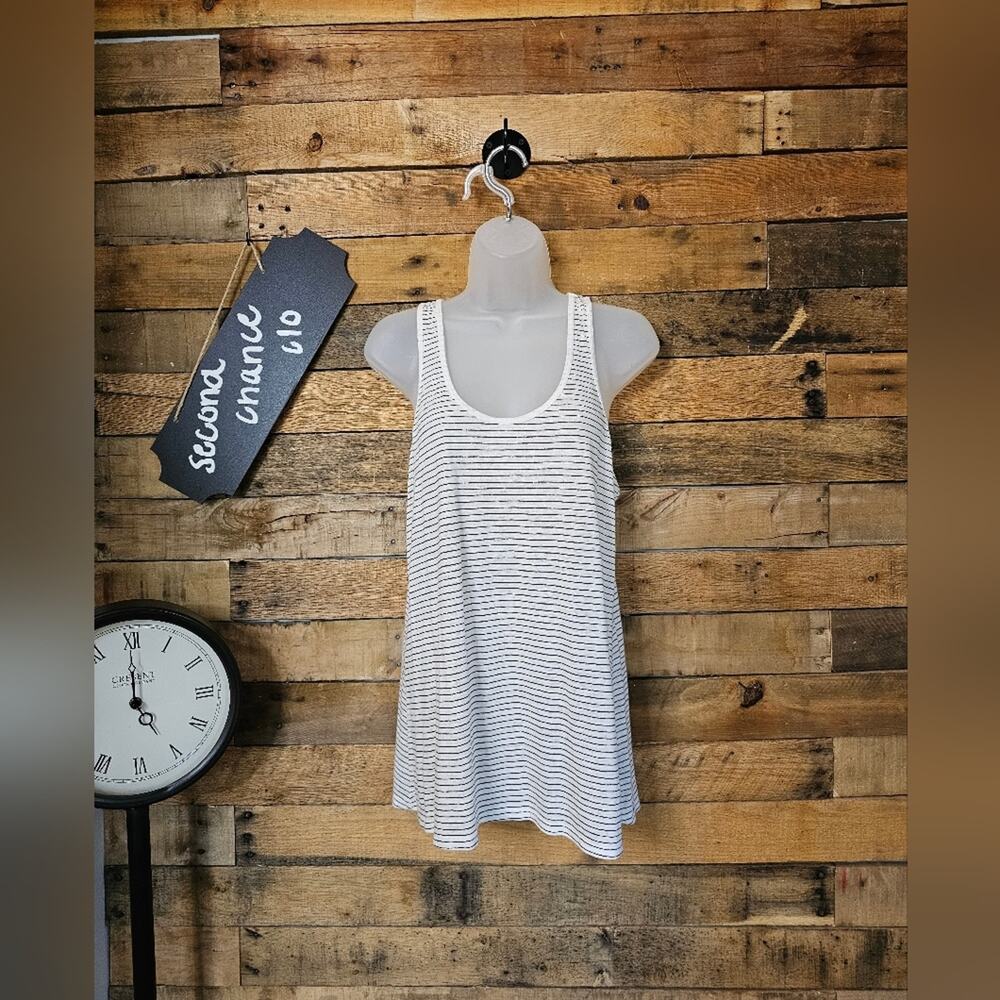 SALE-Mossimo women's white tank top with black stripes size medium